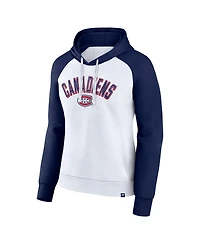 Fanatics Women's Navy Montreal Canadiens Indispensable Raglan Fleece Pullover Hoodie