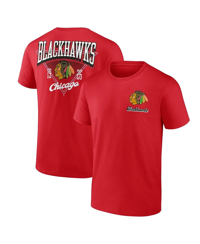 Logo Athletic Men's Red Chicago Blackhawks Never Over T-Shirt