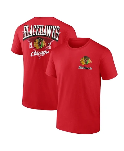 Logo Athletic Men's Red Chicago Blackhawks Never Over T-Shirt