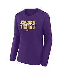 Logo Athletic Women's Purple Minnesota Vikings Grip Long Sleeve T-Shirt