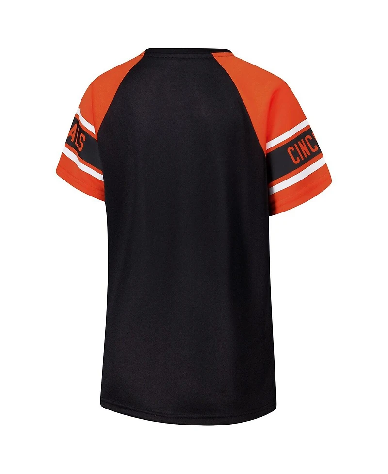 Starter Women's Black Cincinnati Bengals 1st Rounder Color Block Raglan Top