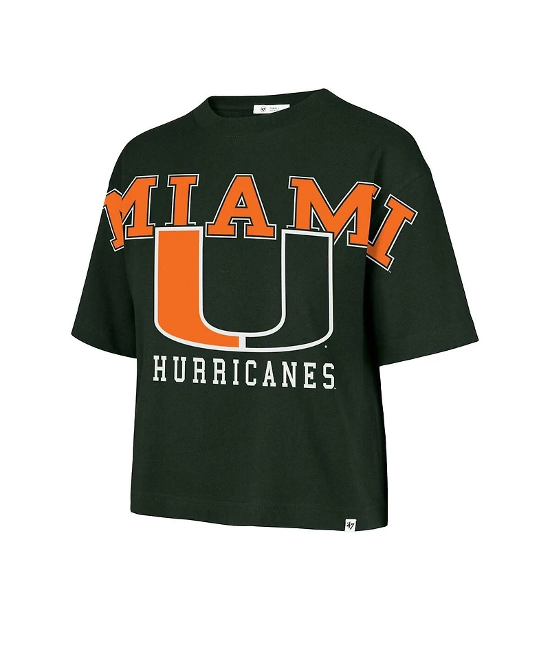 '47 Brand Women's Green Miami Hurricanes Outreach City Relaxed Cropped T-Shirt