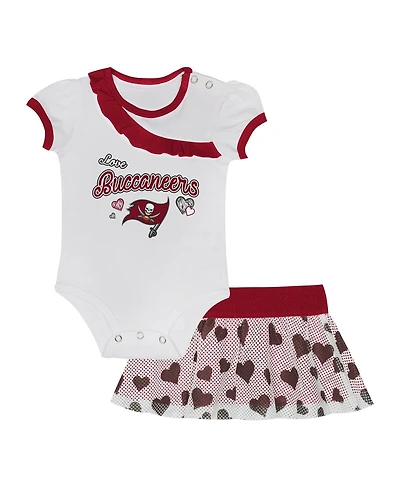 Outerstuff Baby Boys and Girls Tampa Bay Buccaneers Love My Team Bodysuit Skirt Set