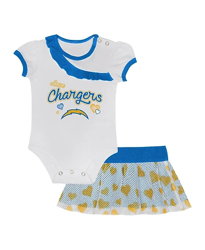 Outerstuff Baby Boys and Girls Los Angeles Chargers Love My Team Bodysuit Skirt Set