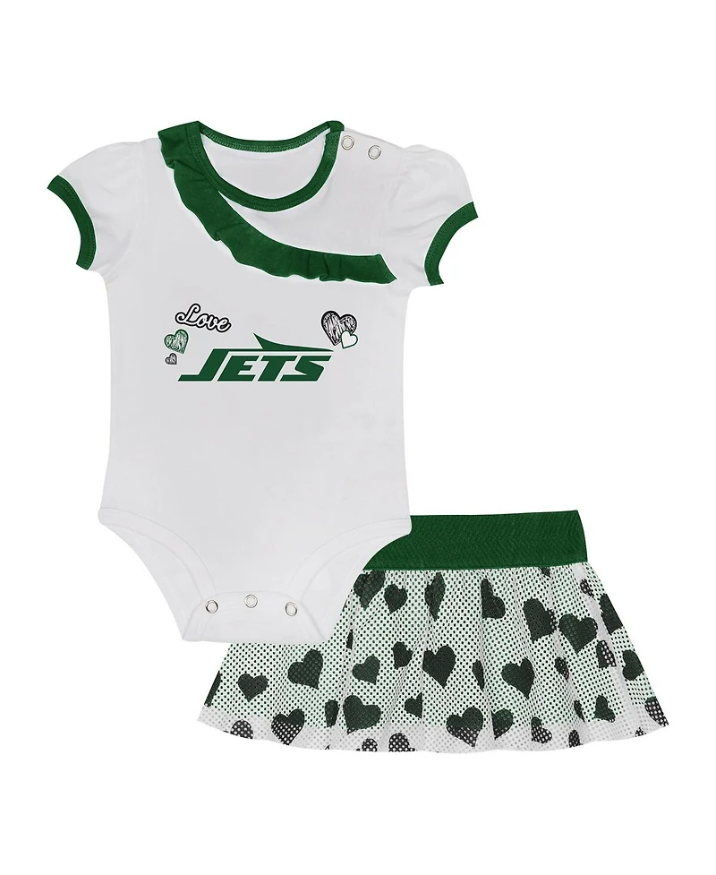 Outerstuff Baby Boys and Girls New York Jets Love My Team Bodysuit Skirt Set