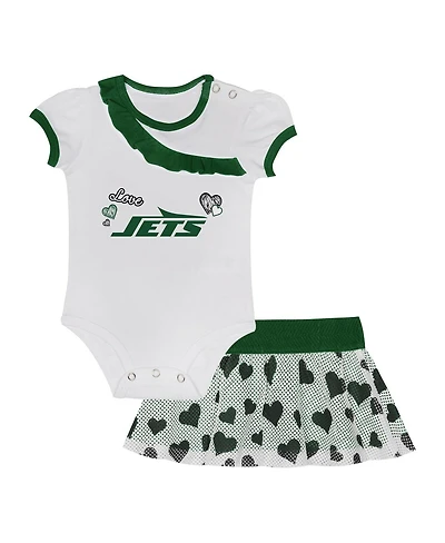 Outerstuff Baby Boys and Girls New York Jets Love My Team Bodysuit Skirt Set