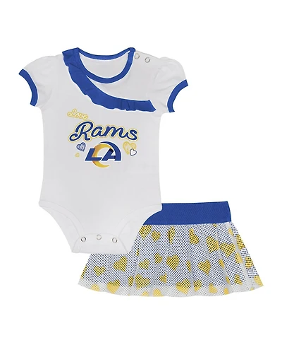 Outerstuff Baby Boys and Girls Los Angeles Rams Love My Team Bodysuit Skirt Set