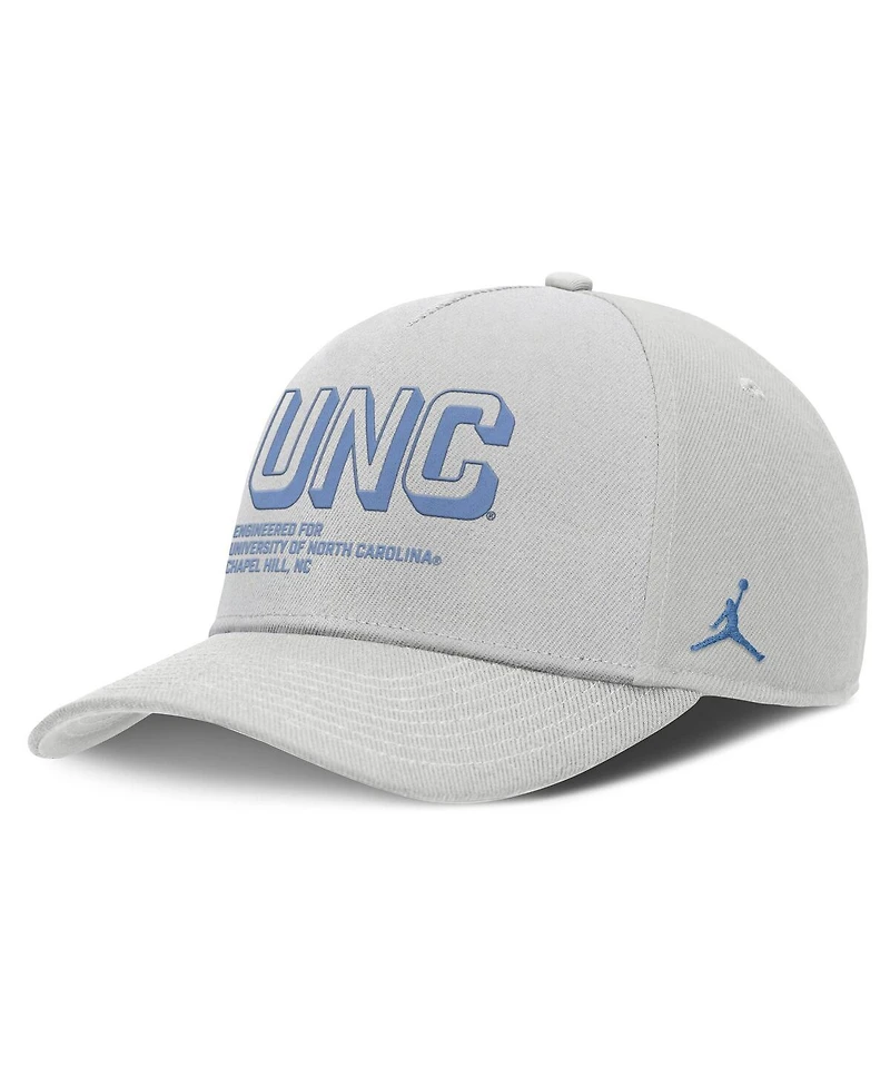 Jordan Men's Gray North Carolina Tar Heels 2025 Sideline Dust Pinched Rise Adjustable Hat