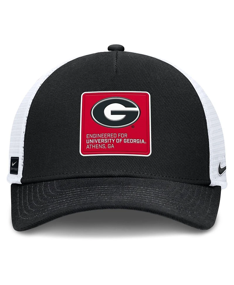 Nike Men's /White Georgia Bulldogs 2025 On-Field Rise Engineered Trucker Adjustable Hat