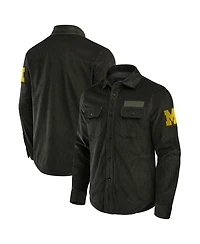 Fanatics Men's Olive Michigan Wolverines Corduroy Full-Button Shacket