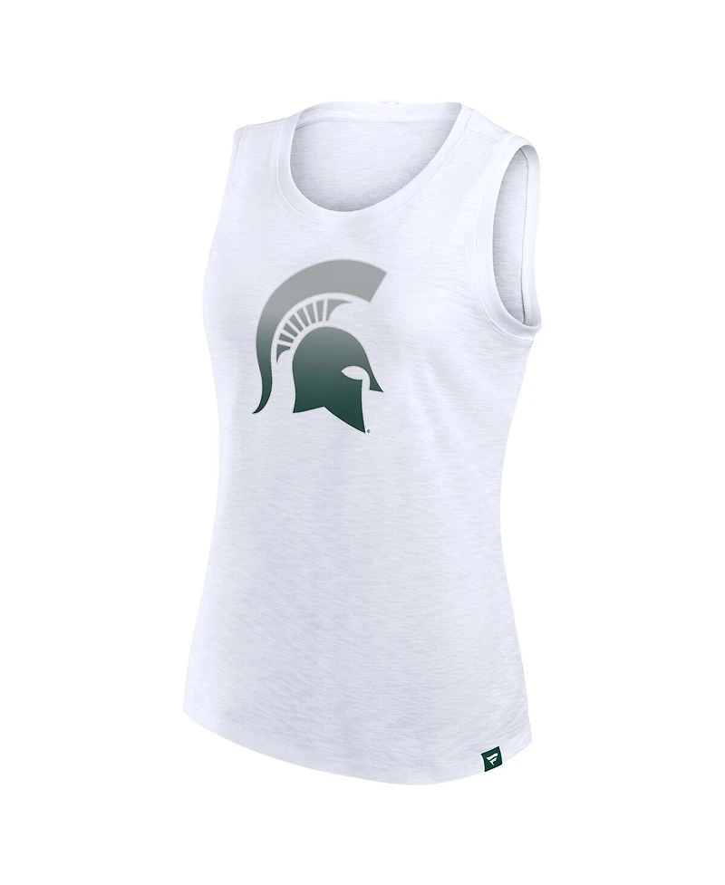 Fanatics Women's White Michigan State Spartans Activate Slub Tank Top