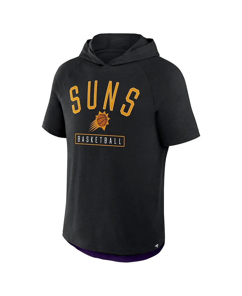 Fanatics Men's Black Phoenix Suns Pass Legend Raglan Hoodie T-Shirt