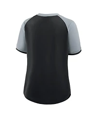 Fanatics Women's Black/Silver Las Vegas Raiders Height Advantage T-Shirt