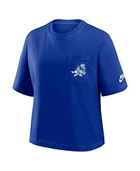 Nike Women's Navy Dallas Cowboys Rewind Pocket Boxy T-Shirt