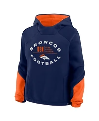 Fanatics Women's Navy Denver Broncos Oversized Redzone Bubble Screen Pullover Hoodie