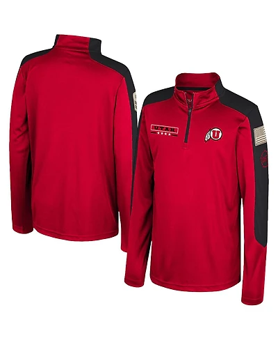 Colosseum Big Boys and Girls Red Utah Utes Oht Military Appreciation Cyclone Quarter-Zip Windshirt Jacket