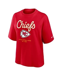 Nike Women's Red Kansas City Chiefs Essential Script Relaxed Boxy T-Shirt