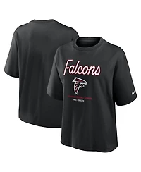 Nike Women's Black Atlanta Falcons Essential Script Relaxed Boxy T-Shirt
