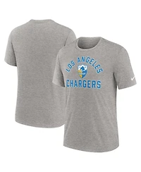 Nike Men's Heather Gray Los Angeles Chargers Favorable Timeline Tri-Blend T-Shirt