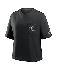 Nike Women's Black Pittsburgh Steelers Rewind Pocket Boxy T-Shirt