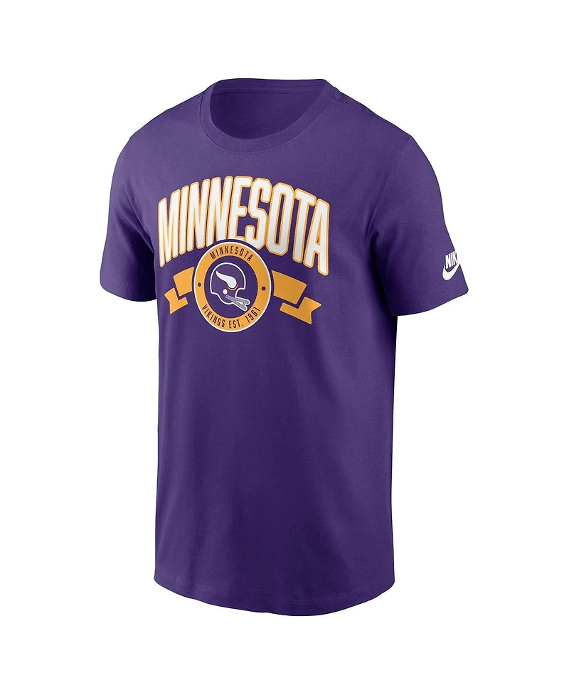 Nike Men's Purple Minnesota Vikings Rewind Front and Back Hit Essential T-Shirt