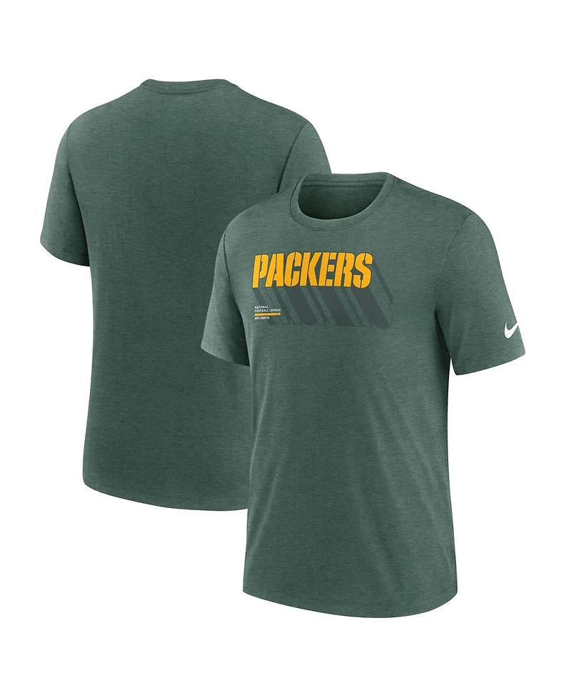 Nike Men's Heather Green Bay Packers Long Pass Tri-Blend T-Shirt
