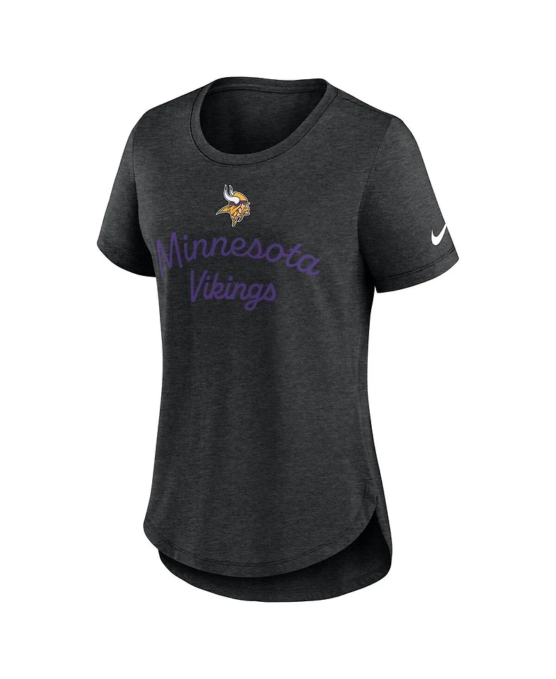 Nike Women's Black Minnesota Vikings Script Tri-Blend T-Shirt