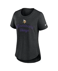 Nike Women's Black Minnesota Vikings Script Tri-Blend T-Shirt