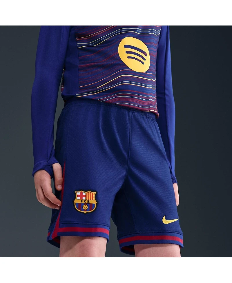 Nike Big Boys and Girls Blue Barcelona 2025/26 Dri-fit Stadium Shorts