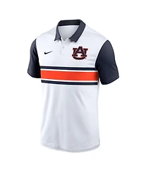 Nike Men's White/Navy Auburn Tigers Primetime Campus Pattern Vapor Performance Polo Shirt