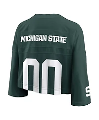 Nike Women's Green Michigan State Spartans Cropped Mesh Fashion Jersey