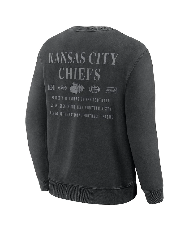 Fanatics Men's Black Kansas City Chiefs Deep Route Pullover Sweatshirt