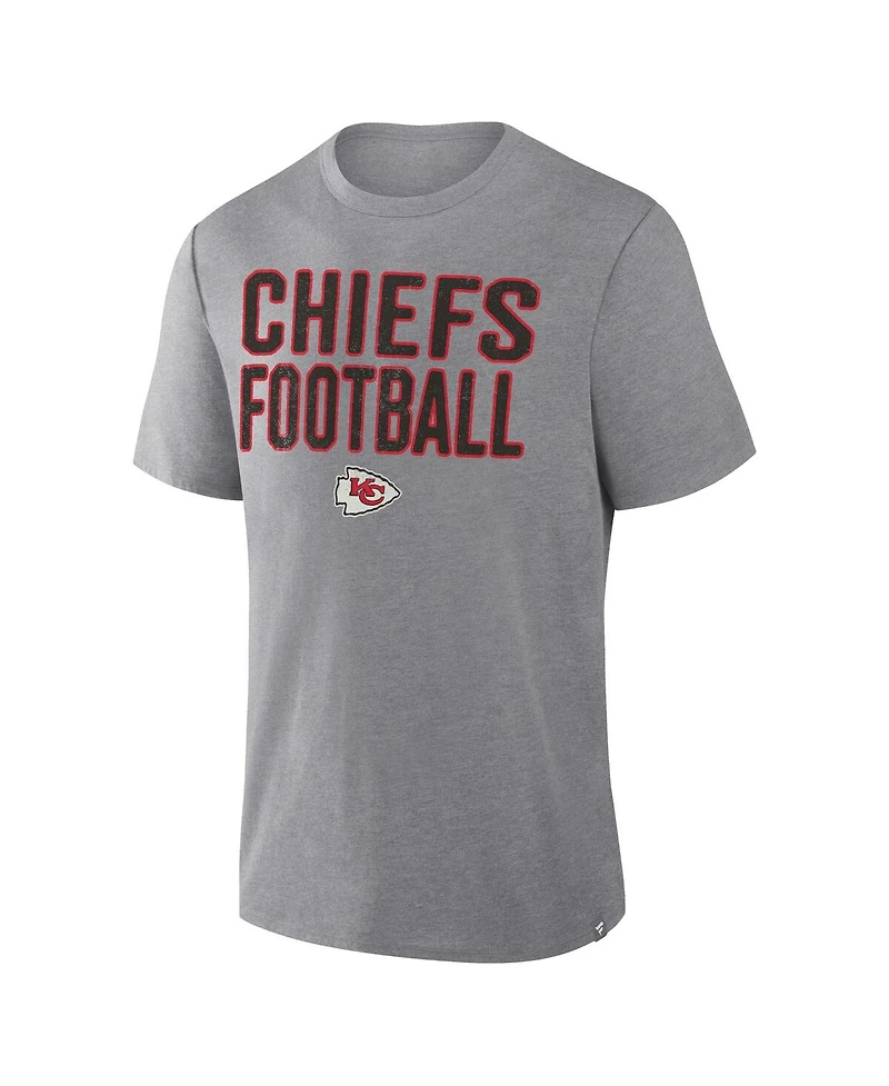 Fanatics Men's Heather Gray Kansas City Chiefs First Down Tribute Tri-Blend T-Shirt