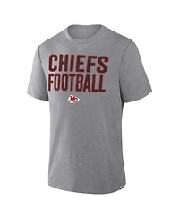 Fanatics Men's Heather Gray Kansas City Chiefs First Down Tribute Tri-Blend T-Shirt