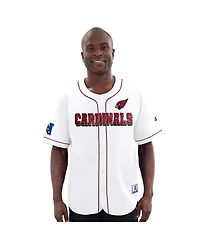 Starter Men's White Arizona Cardinals Relay Full-Button Baseball Jersey