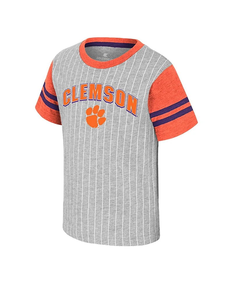 Colosseum Toddler Heather Gray Clemson Tigers Airball T-Shirt