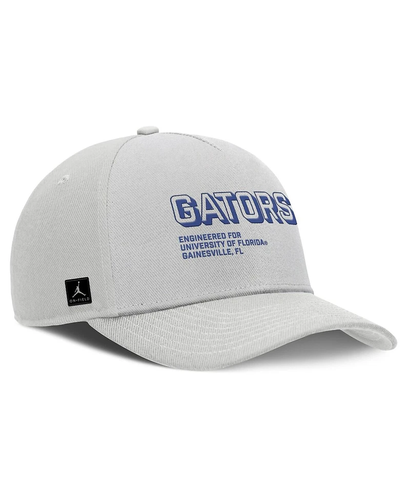 Jordan Men's Gray Florida Gators 2025 Sideline Dust Pinched Rise Adjustable Hat
