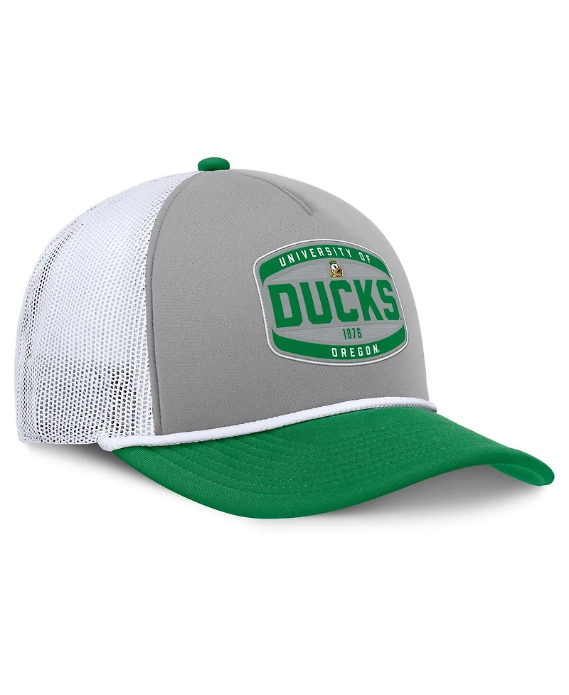 Fanatics Men's Gray/Green Oregon Ducks Course Foam-Front Adjustable Trucker Hat