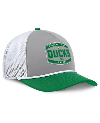 Fanatics Men's Gray/Green Oregon Ducks Course Foam-Front Adjustable Trucker Hat
