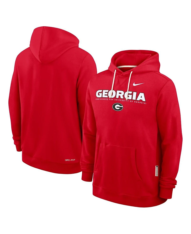 Nike Men's Red Georgia Bulldogs 2025 Sideline Standard Issue Dri-fit Hoodie