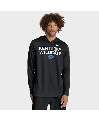 Nike Men's Black Kentucky Wildcats 2025 Sideline Performance Long Sleeve Hoodie T-Shirt