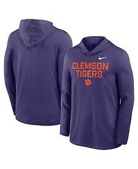 Nike Men's Purple Clemson Tigers 2025 Sideline Performance Long Sleeve Hoodie T-Shirt