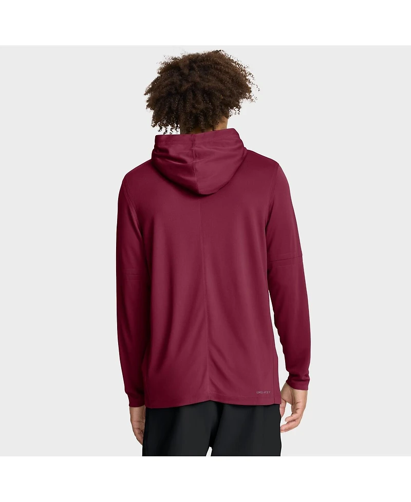Nike Men's Garnet Florida State Seminoles 2025 Sideline Performance Long Sleeve Hoodie T-Shirt