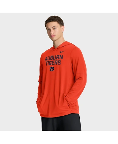 Nike Men's Orange Auburn Tigers 2025 Sideline Dri-fit Long Sleeve Hoodie T-Shirt
