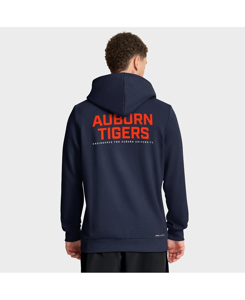 Nike Men's Navy Auburn Tigers 2025 Sideline Standard Issue Dri-fit Full-Zip Hoodie