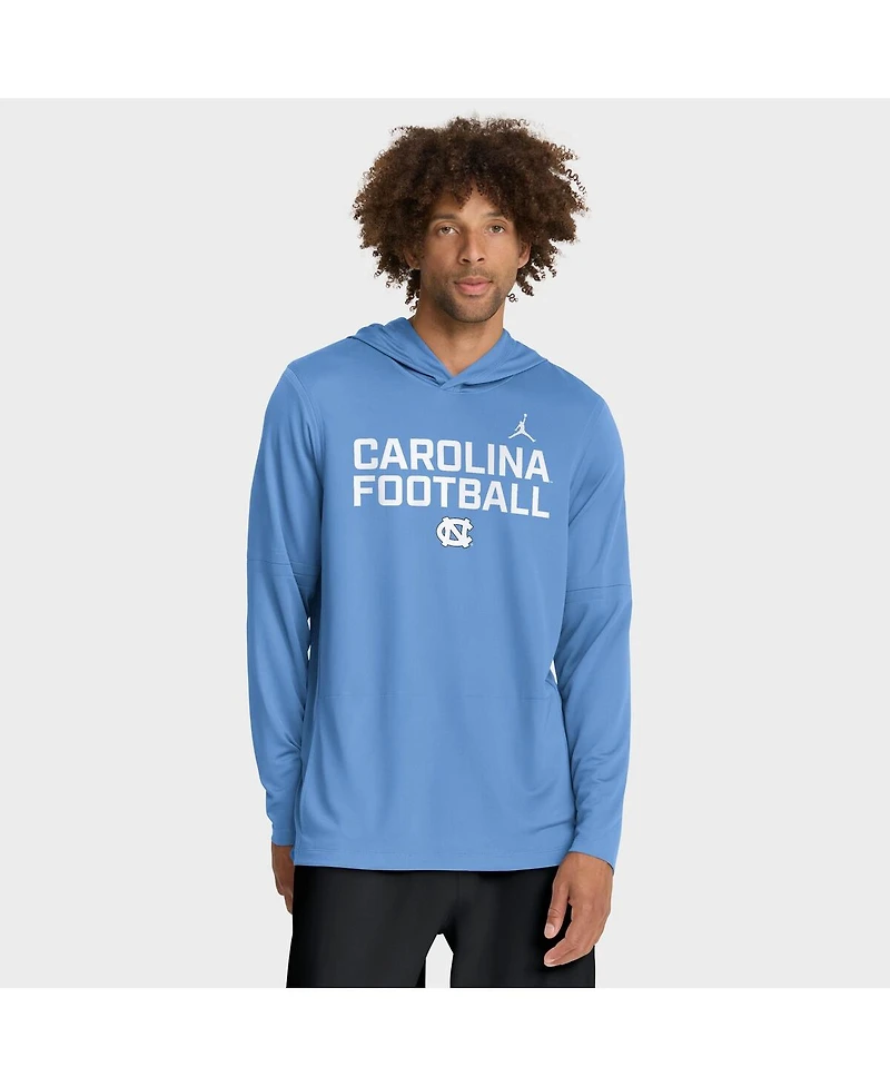 Jordan Men's Carolina Blue North Tar Heels 2025 Sideline Performance Long Sleeve Hoodie T-Shirt