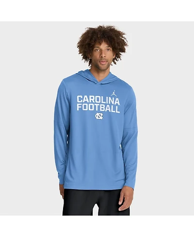 Jordan Men's Carolina Blue North Tar Heels 2025 Sideline Performance Long Sleeve Hoodie T-Shirt
