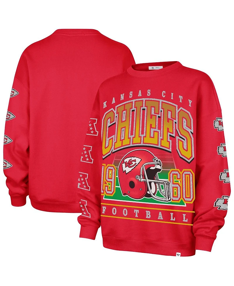 '47 Brand Women's Red Kansas City Chiefs Go Big Oversized Pullover Sweatshirt