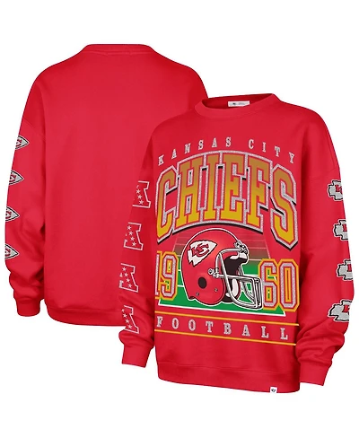'47 Brand Women's Red Kansas City Chiefs Go Big Oversized Pullover Sweatshirt