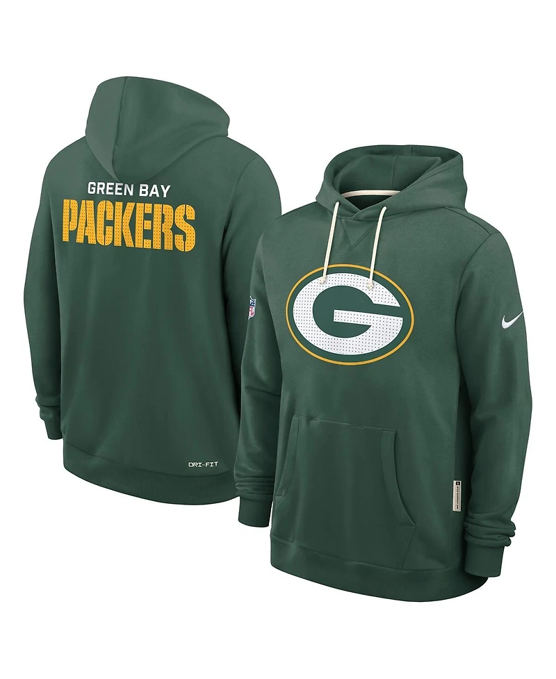 Nike Men's Green Bay Packers Sideline Standard Issue Initial Home Dri-fit Hoodie